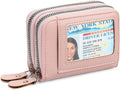 RNIEGA Credit Card Holder Wallet RFID Blocking Leather Small Wallet for Women Double Zipper Wallet with ID Window by RNIEGA