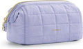 BAGSMART Makeup Bag Travel Toiletry Bag, Zipper Pouch, Lavender Purple | Wide-open, Puffy Padded, Travel Essentials, Make Up Bag, For Women, Makeup Organizer, Toiletries Accessories Brushes by BAGSMART