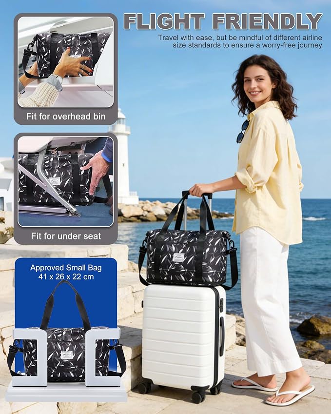 Travel Duffel Bag, Sports Tote Gym Bag, Shoulder Weekender Overnight Bag for Women - Image 2