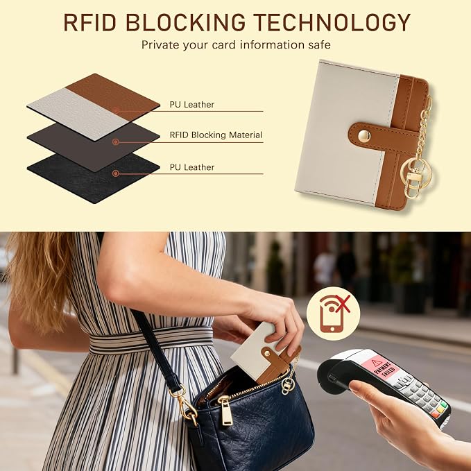Jogjam Small Ladies Wallet, Rfid Slim Thin Compact Women Credit Card Holder | PU Leather Bifold Cash Zipper Coin Pocket ID Window, for Female Ladies Teen Girls Girly Gifts - Image 3
