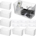 6 Pack Clear PVC Storage Organizer Bins, Wall Mounted Adhesive Baskets for Cabinet Door, Kitchen, Bathroom & Pantry Organization by Unknown