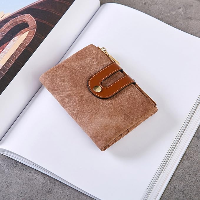 AOXONEL Women's Rfid Small Bifold Leather Wallet Ladies Mini Zipper Coin Purse id card Pocket,Slim Compact Thin - Image 5