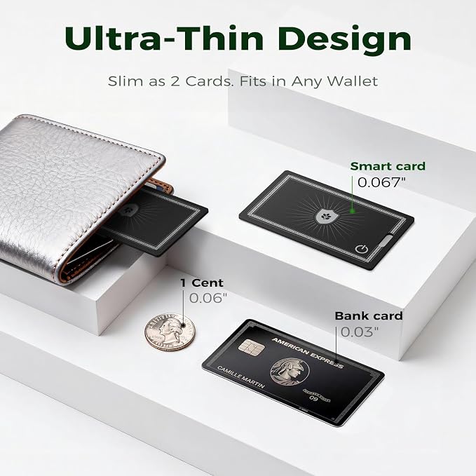 Wallet Tracker Card for Apple Find My (iOS Only, Apple MFi Certified) -Ultra Slim Rechargeable Bluetooth GPS Tracker,5-10 Years Staying Power,Item Locator for Wallet,Key Finder,Bags,Luggage(1-Pack) - Image 2