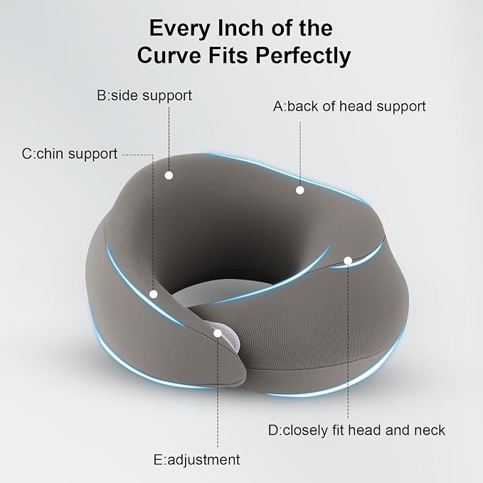 Travel Neck Pillow Airplane,Memory Foam Neck Pillow Travel,Flight Pillow - Image 4