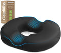 CloudBliss Donut Pillow Stadium Seat Cushion for Tailbone Pain Relief and Hemorrhoids, Memory Foam Seat Chair Cushion, Portable Seat Cushions for Bleachers, Car, Home & Office by CloudBliss