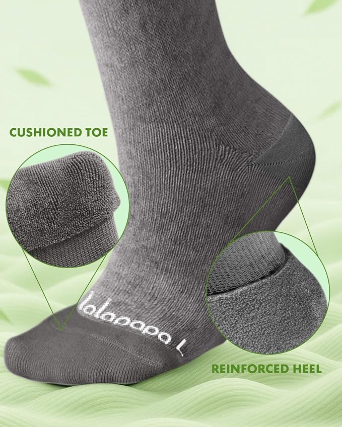Bamboo Viscose Compression Socks for Women Men | 2 Pairs 15-20mmHg Cute Breathable Graduated Knee High Compression Socks for Nurse Pregnancy Travel - Image 4
