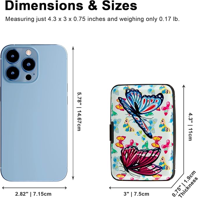 RFID Blocking Small Metal Credit Card Holder Wallet for Women Men Business Aluminum Protector Sleeves Slim Mini Cards Case (A Butterfly) - Image 5