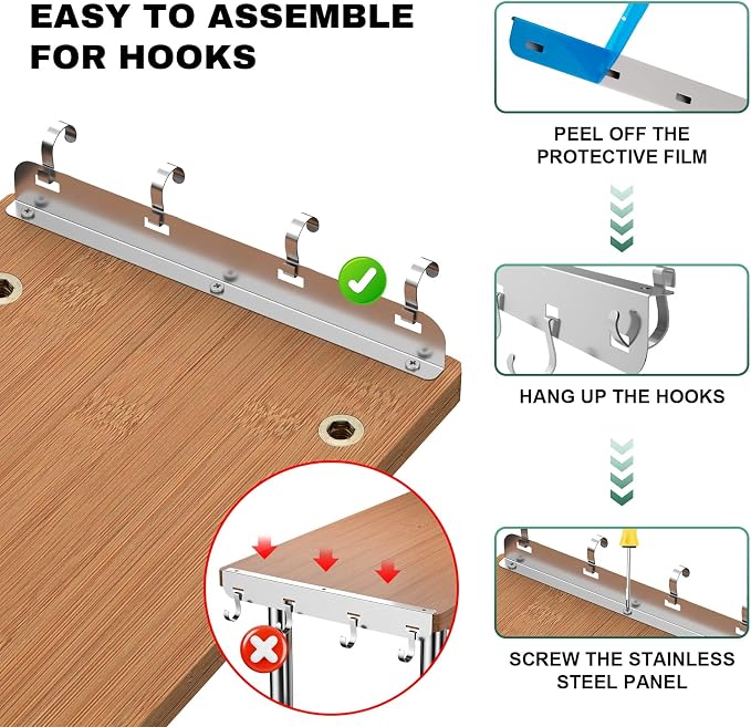 ZHWS Bathroom Counter Organizer Corner Countertop Shelf Adjustable 3 Tier Corner Shelf Kitchen Counter Organizer with 4 Metal Hooks for Bathroom Counter, Makeups, Dresser Table, Over Sink - Image 6