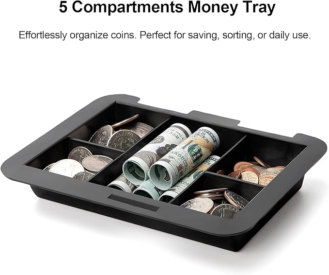 Jssmst Cash Box with Money Tray and Combination Lock - Secure Medication Lock Box for Home and Office Use, 7.87'' x 6.3'' x 3.54'' - Durable and Reliable Security Solution - Image 7
