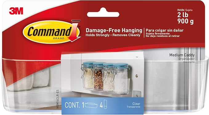 Command Clear Medium Caddy with Clear Strips, 1 Caddy, 4 Strips by Unknown