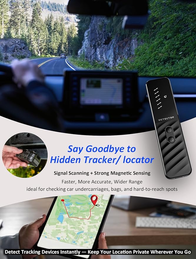Hidden Camera Detectors, Anti Spy Bug Camera Finder & GPS Tracker Detector, Anti-Theft Alarm, 6-Level Sensitivity, 168H Battery, Privacy Pen Hidden Device Detector for Travel, Hotel, Home, Car, Office - Image 3