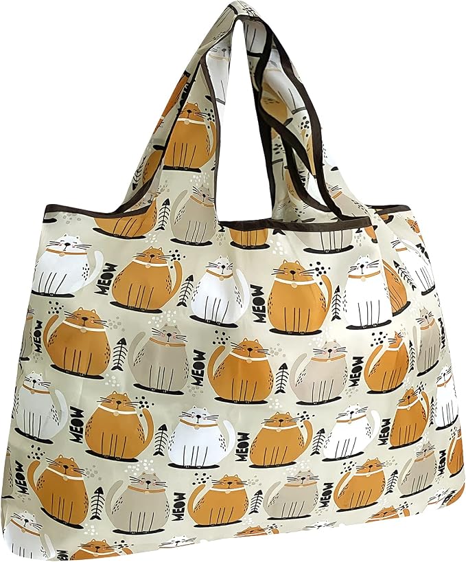 allydrew Large Foldable Tote Nylon Reusable Grocery Bags by allydrew