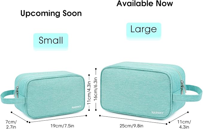 Narwey Travel Toiletry Bag for Women Traveling Dopp Kit Makeup bag Organizer for Toiletries Accessories Cosmetics (Mint Green) - Image 3