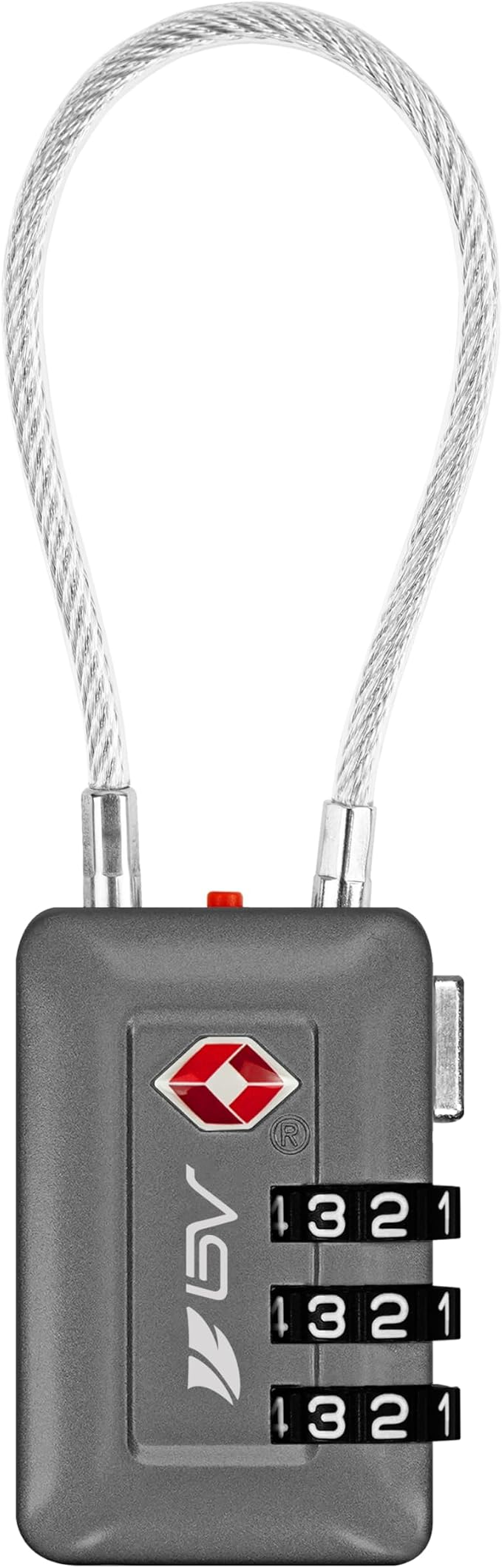 TSA Accepted Luggage Travel Lock, Set-Your-Own Combination Lock for School Gym Locker, Luggage Suitcase Baggage Locks, Filing Cabinets, Toolbox, Case (Slate Gray, 1 Pack) by BV