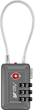 TSA Accepted Luggage Travel Lock, Set-Your-Own Combination Lock for School Gym Locker, Luggage Suitcase Baggage Locks, Filing Cabinets, Toolbox, Case (Slate Gray, 1 Pack) by BV