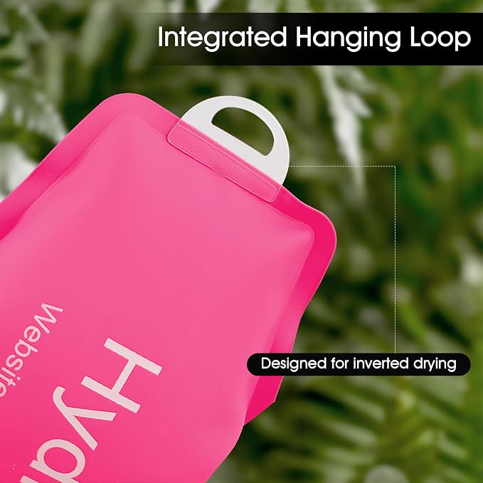 GUYI GYGYL Soft Flask, Collapsible Water Bottle for Sports, 500ml Pink | TPU Collapsible Water Bottle for Hydration Pack, Running Vest, Leak-Proof Folding Bottle for Hiking Cycling Climbing Jogging - Image 6