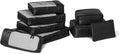 Amazon Essentials 8-Piece Packing Cubes Travel Accessories Set, Luggage Organiser with Double Zip, rPET Construction, Space-Saving Design, Black by AmazonEssentials