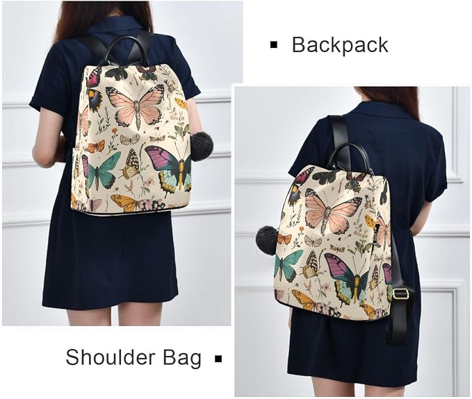 ALAZA Butterfly Pattern Backpack Purse for Women Anti Theft Fashion Back Pack Shoulder Bag - Image 7