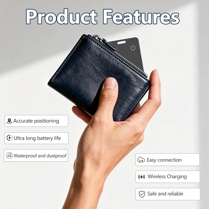 Wallet Tracker Card for Apple Find My App(iOS only),0.07in Ultra Slim | MFi Certified Smart Tracker,IP68 Waterproof,Supports Wireless charging,for Wallets,Passports,Luggage and Pets - Image 3