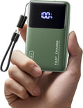 INIU Power Bank, Compact 10000mAh 45W PD Fast Charging Portable Charger | Detachable USB-C Cable, Stand, Flight-Safe, Travel, Flashlight, Battery Pack for iPhone 17 16, Samsung S26, iPad etc, Green by INIU