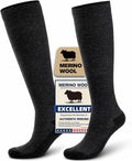 Merino Wool Compression Socks for Women & Men, 20-30 mmHg Knee High Dryarn Socks for Flying, Travel by Unknown