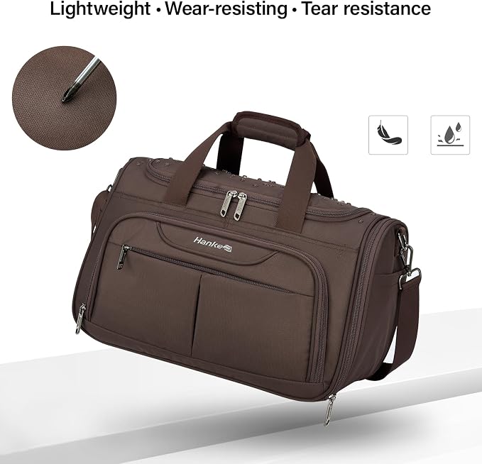 Hanke Small Underseat Carry On Luggage Bags for Travel with 10 Pockets. | Airline Approved Foldable Personal Bag w/ Luggage Sleeve; Tote Duffle & Bento Bag, Flight Attendant Weekender for Men & Women - Image 7