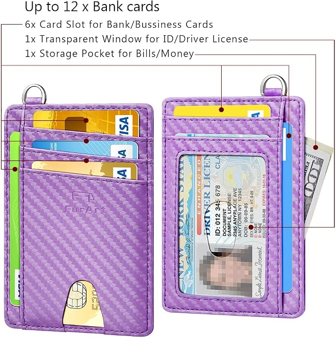 FurArt Slim Minimalist Wallet RFID Credit Card Holder for Men | slim minimalist compact rfid id window thin - Image 6