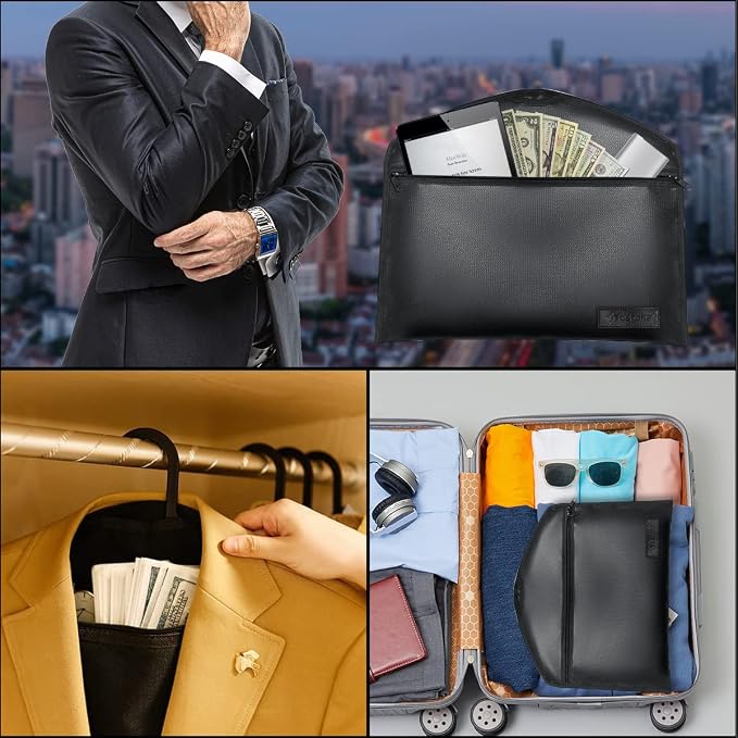 Sdstone Hanger Diversion safe with Lock, Fireproof Hanger Safe with Small Fireproof Bag,Secret Safe Under Clothes with Hidden Compartment to jewelry safes for home or Travel Safe 1 pack - Image 7