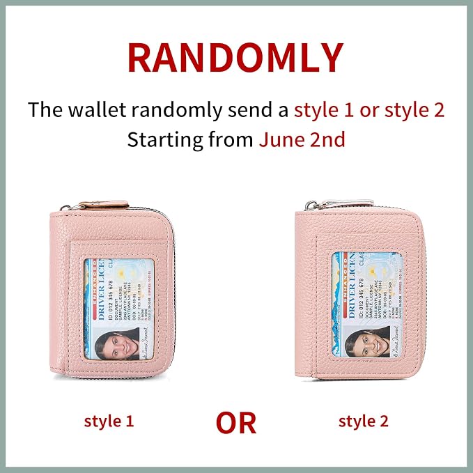 RNIEGA Credit Card Holder Wallet RFID Blocking Leather Small Wallet for Women Double Zipper Wallet with ID Window - Image 2