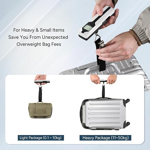 Battery-Free Luggage Scale – No Batteries Needed, Portable Digital Hanging Suitcase Weight Scale for Air Travel & Checked Bags, 110lb/50kg, LCD Display, Compact Travel Accessory - Image 8