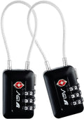 TSA Accepted Luggage Travel Lock, Set-Your-Own Combination Lock for School Gym Locker, Luggage Suitcase Baggage Locks, Filing Cabinets, Toolbox, Case (Black, 2 Pack) by BV