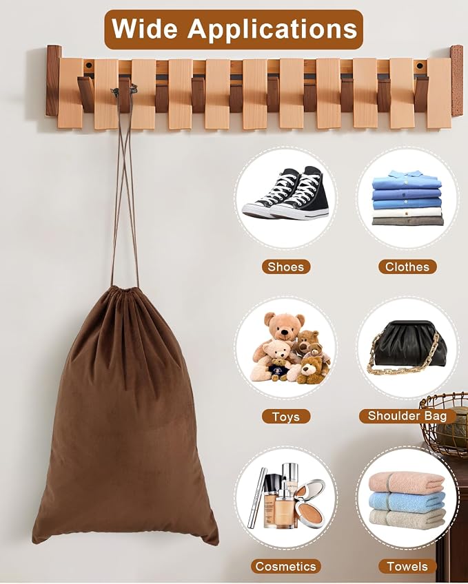 4 Pcs Shoe Bags for Travel, Dust Velvet Bag, Mocha Mousse, 17.3x12.6 Inch | Washable & Reusable Travel Shoe Bags, Dustproof Shoe Bags with Drawstring Closure, Suitable for Travel, Home Storage - Image 7