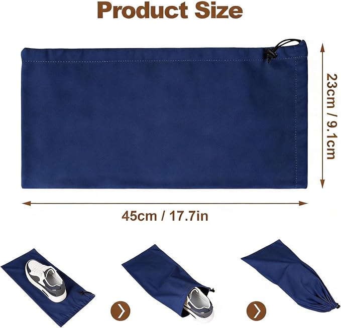 10 Pcs Single Shoe Bags for Travel, Dustproof Drawstring Travel Shoe Bag | 18"X9"shoe travel bag for Packing, Shoe Bag storage Sneaker Travel Bags, Washable Reusable dust bags for Handbags Shoes Toys - Image 4