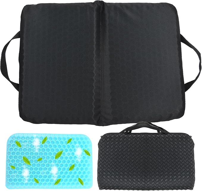 New Upgraded Portable Seat Cushion 15.7" x 11.8" Travel Seat Cushion | Foldable Travel Cushion, for Airplane Seats, Camping, Stadium, Cinema, Garden Benches Seat Cushion by Wllead