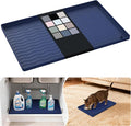 URMONA Waterproof Silicone Under Sink Mat 16'' x 10'' Shelf Liner for Kitchen and Bathroom, Cabinet and Counter Protector, Storage and Organizers, Litter Mat, Pet Cat Puppy Essentials(Navy) by URMONA