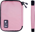 Lcsmaokin Electronics Travel Organizer,Portable Waterproof Electronic Travel Storage Bag for Small Charging Cord Storage,Charger,SD Card etc,for Travel,Business -Pink Green by Lcsmaokin