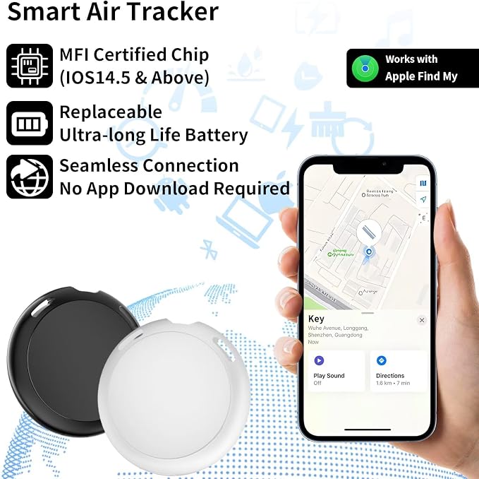 2 Pack GPS Trackers for Vehicles Work with Find My(iOS Only)Mini Car Finder - Image 3