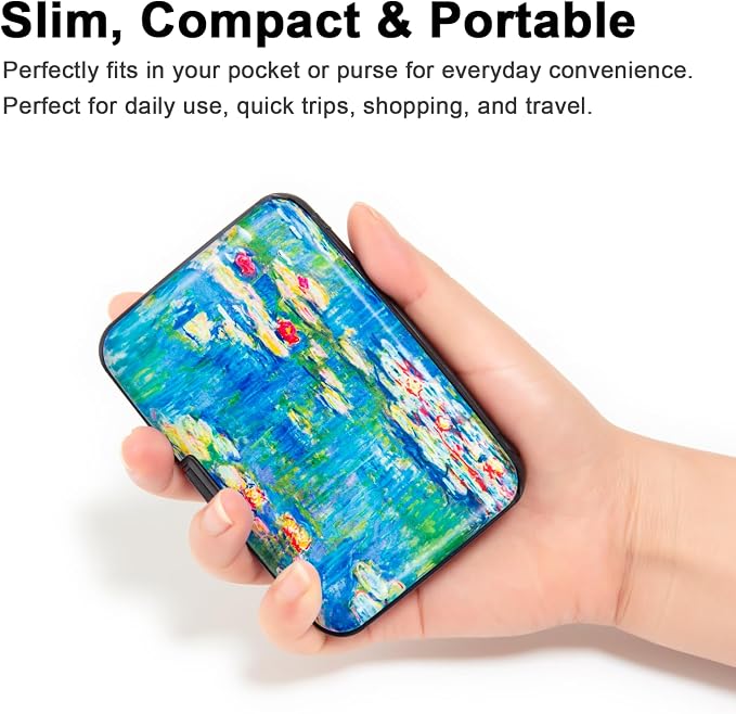 Credit Card Holder Small RFID Blocking Wallet Business Metal Slim Mini Aluminum Hard Case for Women Men - Image 2
