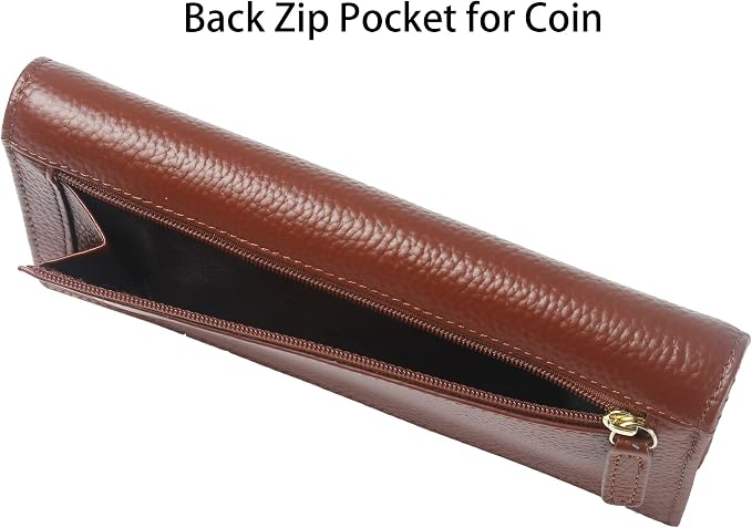 Ultra Slim Thin Leather Women Wallet RFID Blocking Credit Card Holder Bifold Long Ladies Billfold - Image 5