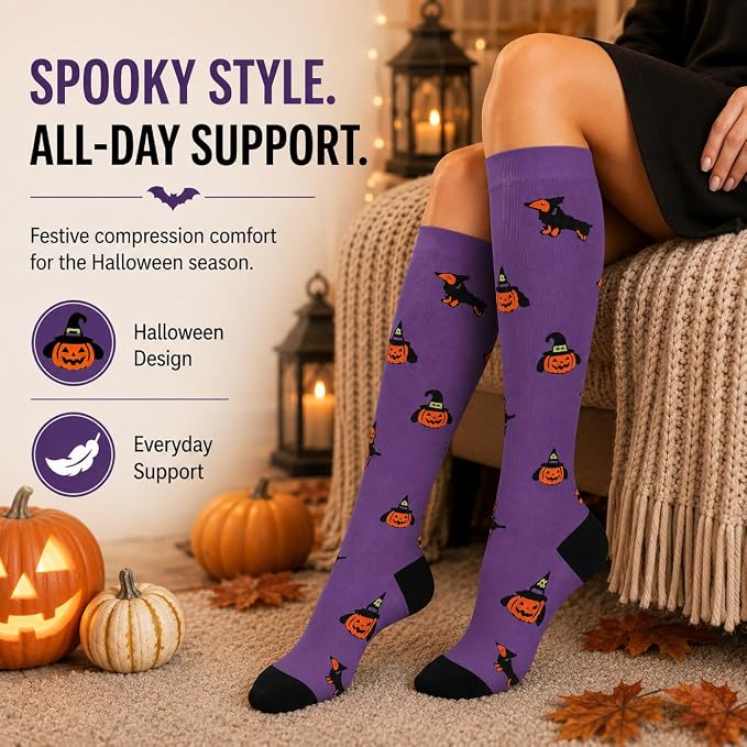 Aoliks Compression Socks for Women and Men 4 Pairs, Mild Support | Long Knee High Stockings for Nurses Running Travel Flying Pregnancy Athletic 15-20 mmHg - Image 4