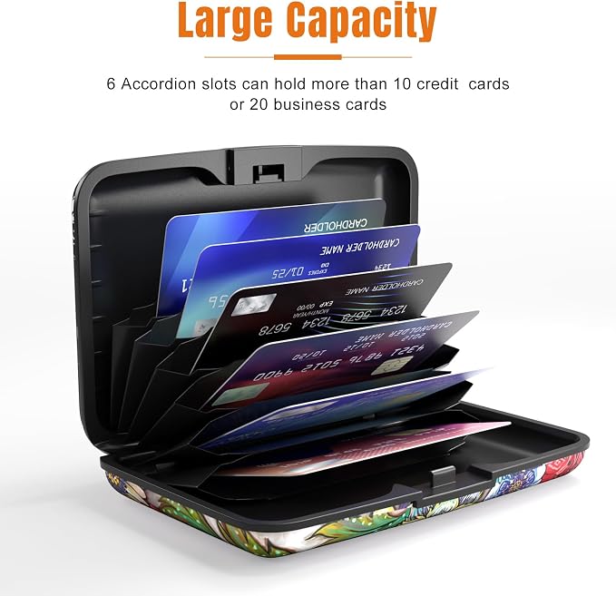 Rimilak Aluminuml Credit Card Holder,Mandala Flower | Mini Credit Card Wallet RFID Blocking Slim Metal Hard Case for Women Men - Image 4