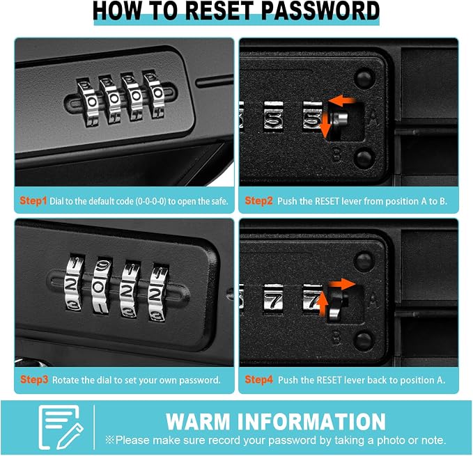 BKNOOU Portable Travel Safe with Removable Chain, Anti-Theft Beach Safe Box, Waterproof Combination Lock Box for Travel, Dorm, Beach, Hotel, Car, Home, Office - Image 8