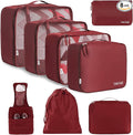 BAGAIL 8 Set Packing Cubes Luggage Packing Organizers for Travel Accessories-Wine Red by BAGAIL