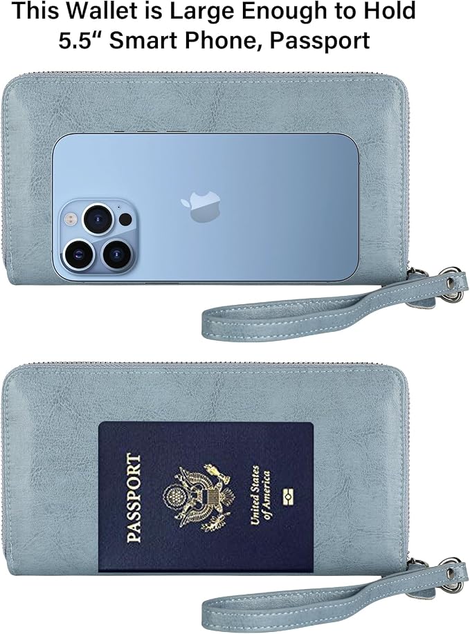 Small Compact Women Wallet RFID Blocking Genuine Leather Bifold Purse with ID Windows - Image 7