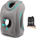 Maliton Inflatable Travel Pillow for Airplane (Dark Grey) | Comfortable Sleeping to Relieve Neck & Shoulder Pain,Support Head Inflatable Pillow for Long Flights, Used for Cars,Trains by Maliton
