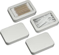 HAOGUAGUA 4 Pcs Travel Containers - Qtip Travel Case and Floss Pick Holder Box, Portable Cotton Swab Organizer Dispenser with Dustproof Lid for Hair Ties Cotton Pad jewelry Small Items (Silver) by HAOGUAGUA