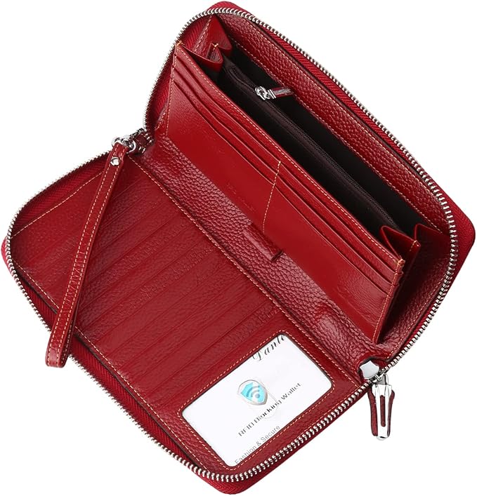 Small Compact Women Wallet RFID Blocking Genuine Leather Bifold Purse with ID Windows - Image 4