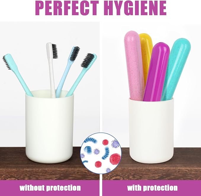 Hooqict 4 Pack Travel Toothbrush Case Portable Travel Toothbrush Holder Plastic Toothbrush Container Protector Cover for Traveling, Camping, Home, School, Business - Image 6