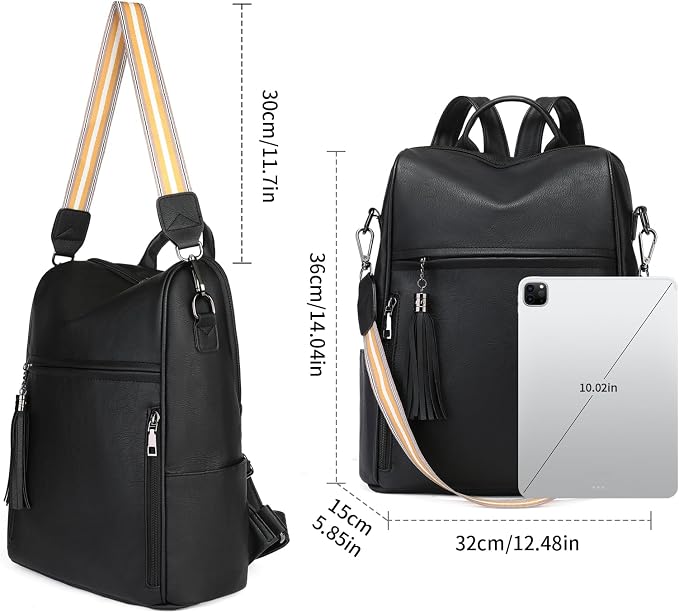 GAEKEAO Backpack Purse for Women PU Leather Anti-theft Backpack Ladies Convertible Large Travel Designer Fashion Shoulder Bag - Image 3