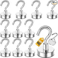 DIYMAG Magnetic Hooks 12pcs 50lbs Cruise Essentials 2026 Magnet Hook | Neodymium Heavy Duty Strong Magnets Hanging Ship Cabins Refrigerator Fridge Classroom Beach Vacation Kitchen Grills Home Tool by DIYMAG